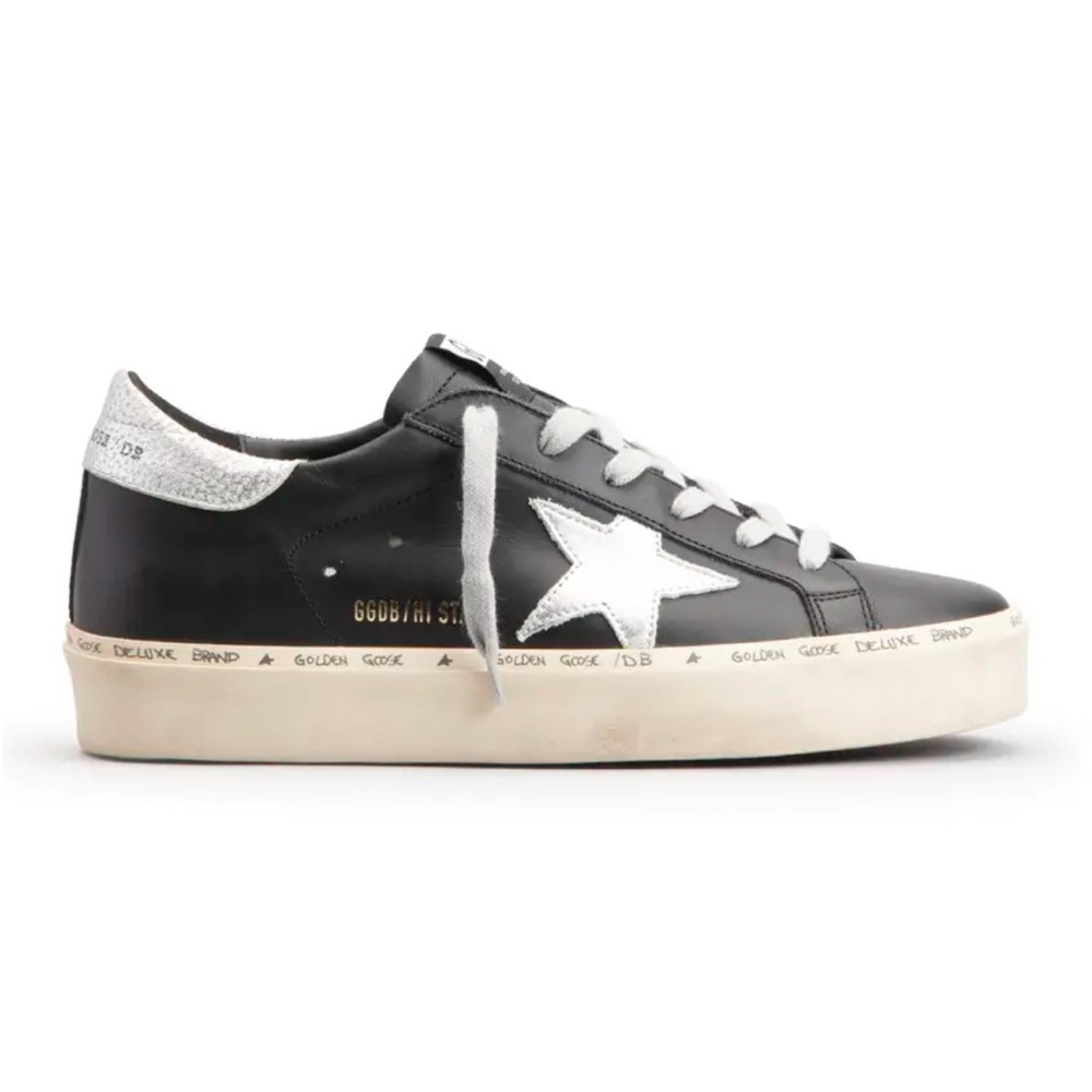 NWT Golden Goose Hi Star Sneakers
Size: 40 (9.5)
Color: black with silver star